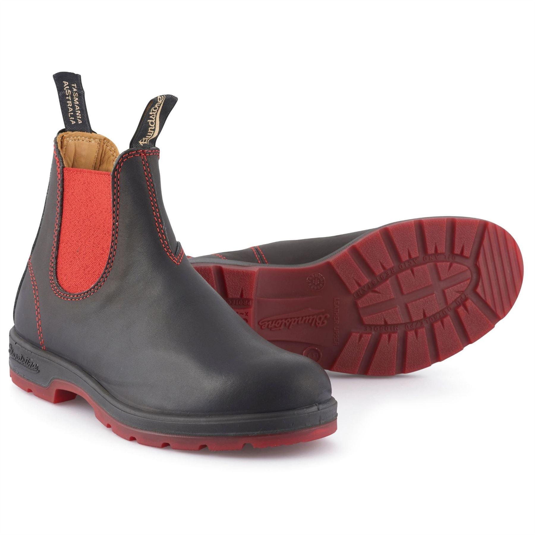 Blundstone 1316 Black Red Leather Chelsea Boots - Knighthood Store