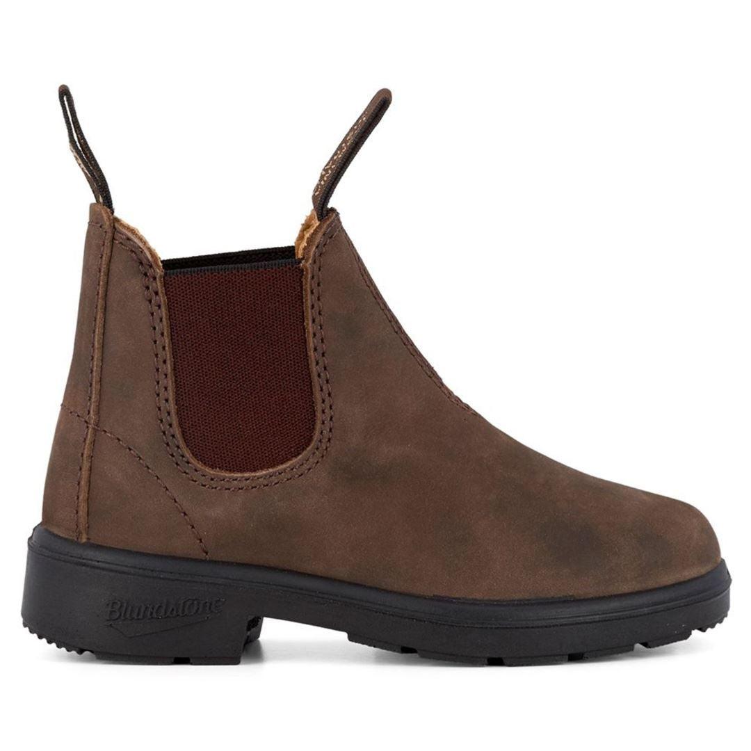 Blundstone 565 Kids Unisex Rustic Brown Leather Boots Slip On Ankle Boots - Knighthood Store