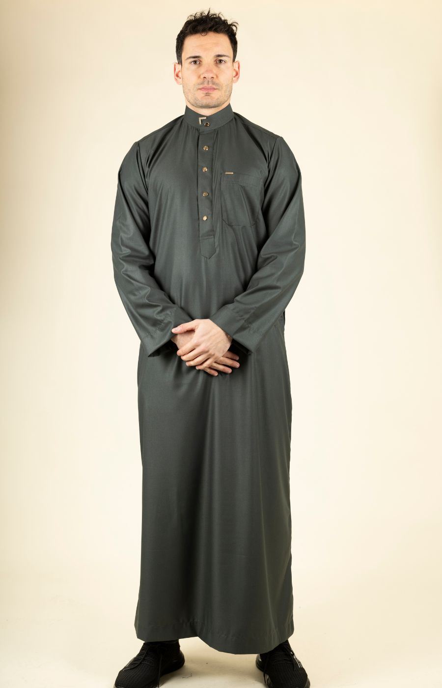 TT-005 - Men's Saudi Emirati Thobe Arab Nehru High Collar