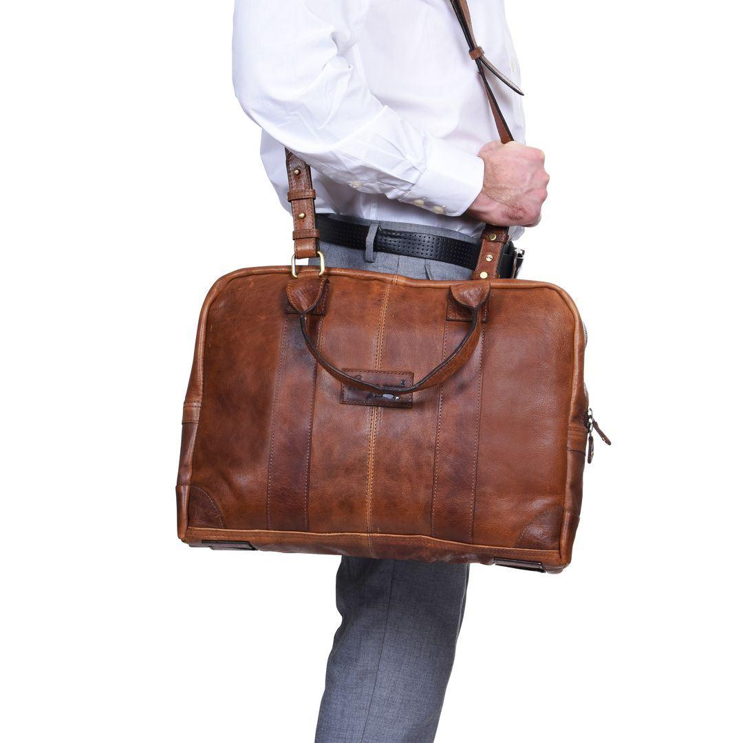 Genuine Leather Messenger Travel Side Bag Mens Womens 15" Laptop Satchel - Knighthood Store