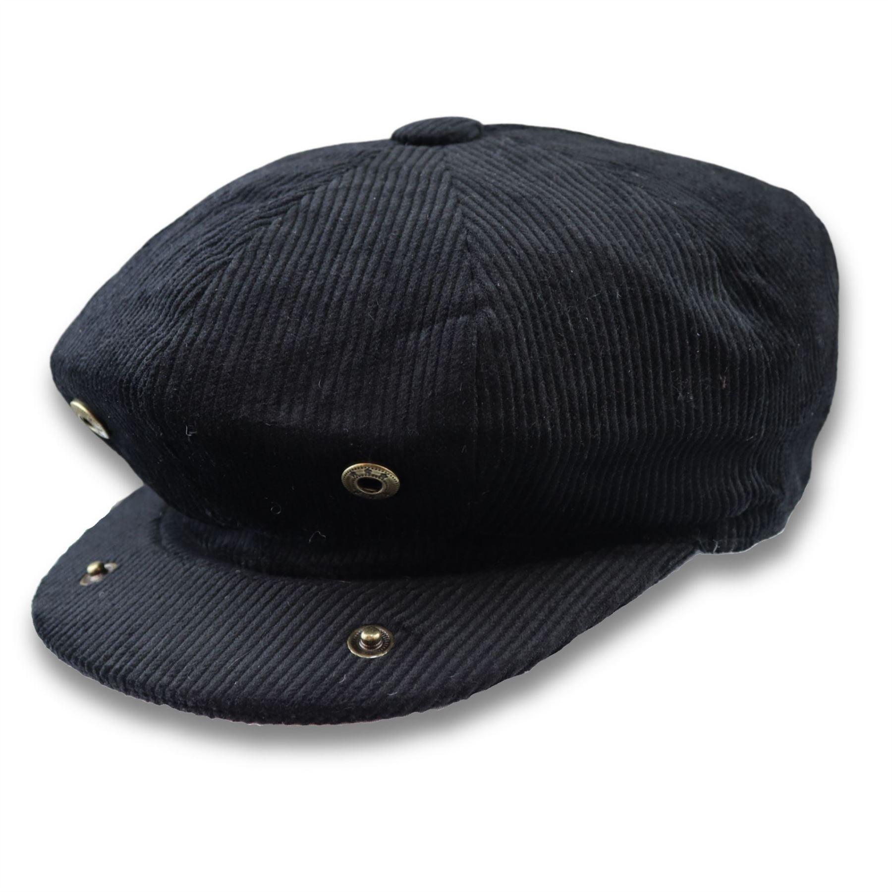 Men's Flat Cap 100% Cotton Corduroy Newsboy Baker Boy Peaked 8 Panel Hat - Knighthood Store