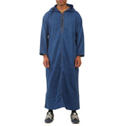 Men's Moroccan Thobe Hooded Djellaba Jubba Islamic Clothing Kaftan Eid Robe Arab Warm Coat