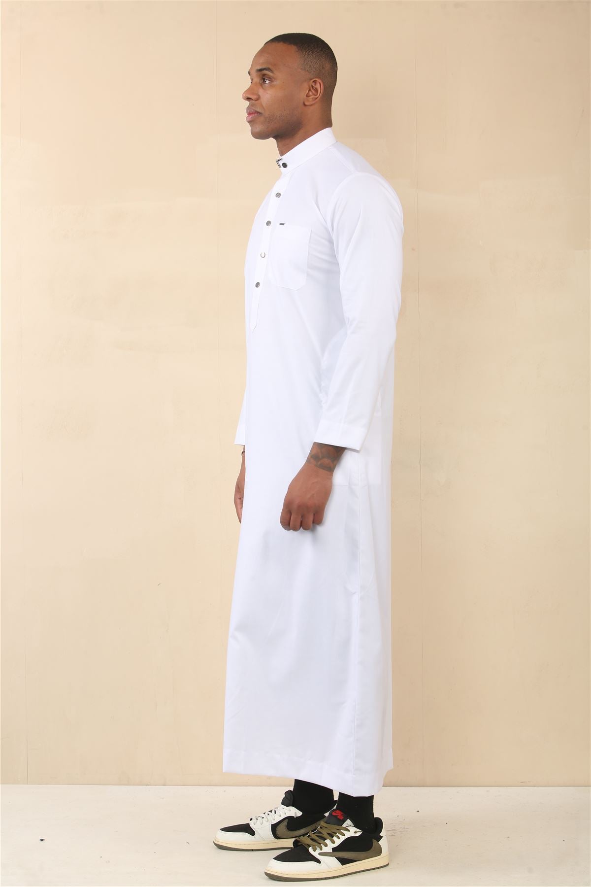 TT-005 - Men's Saudi Emirati Thobe Arab Nehru High Collar