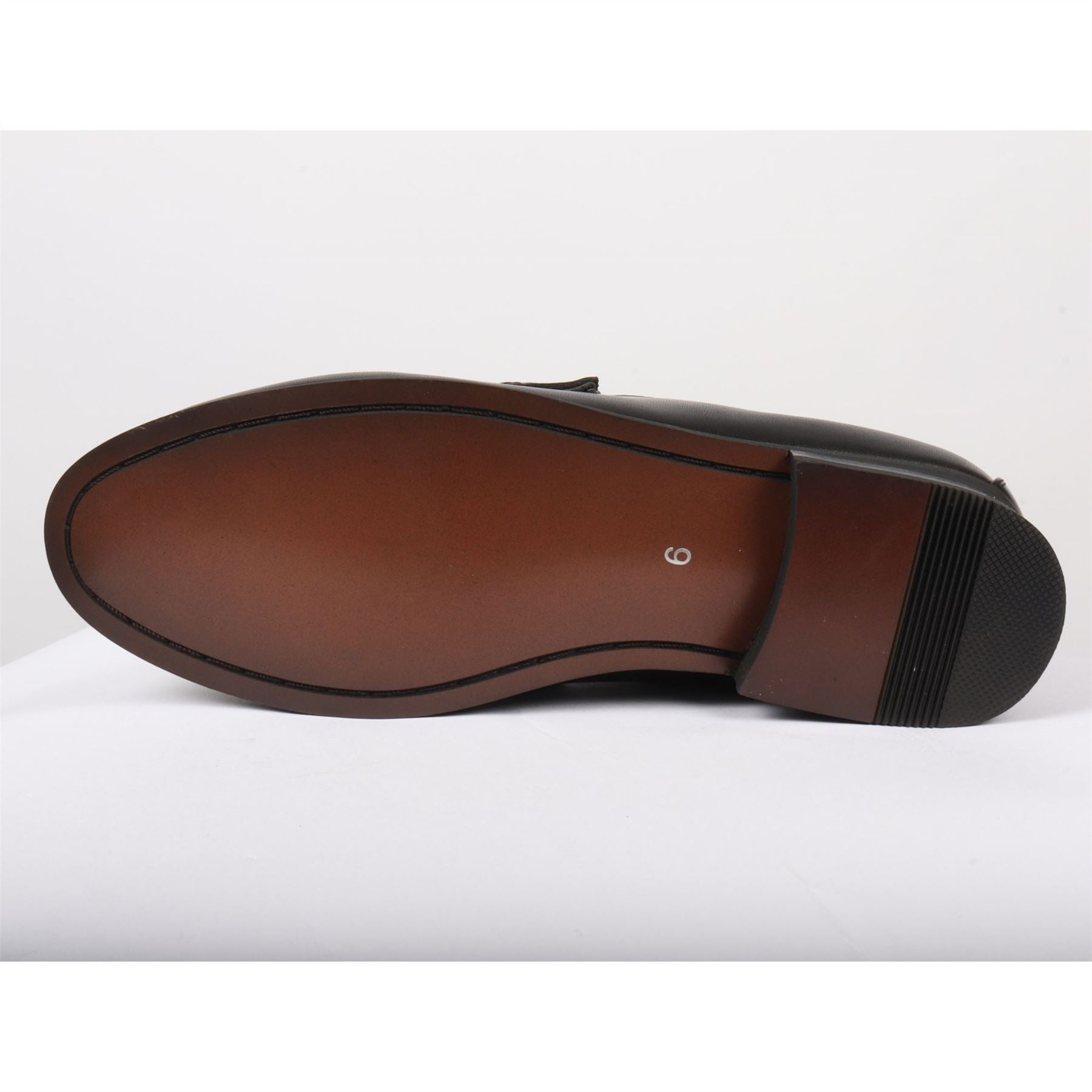 Men's Leather Lined Slip On Gold Buckle Loafers