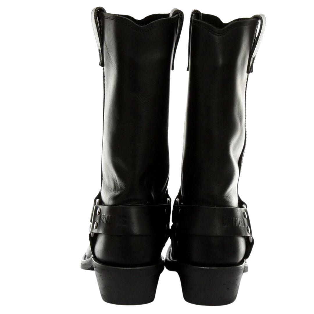 Unisex Real Leather Hi Biker Boots Rock Punk Grinders Buckle Cowboy Riding - Knighthood Store