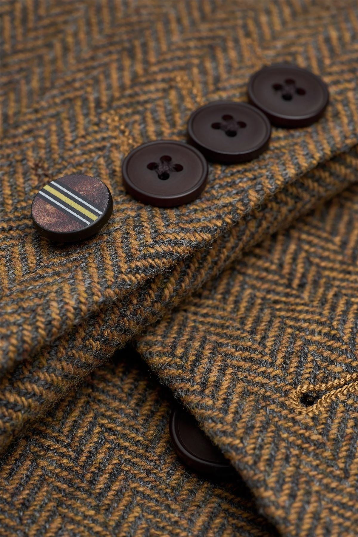 Thomas - Men's Brown Classic Herringbone Tweed Blazer