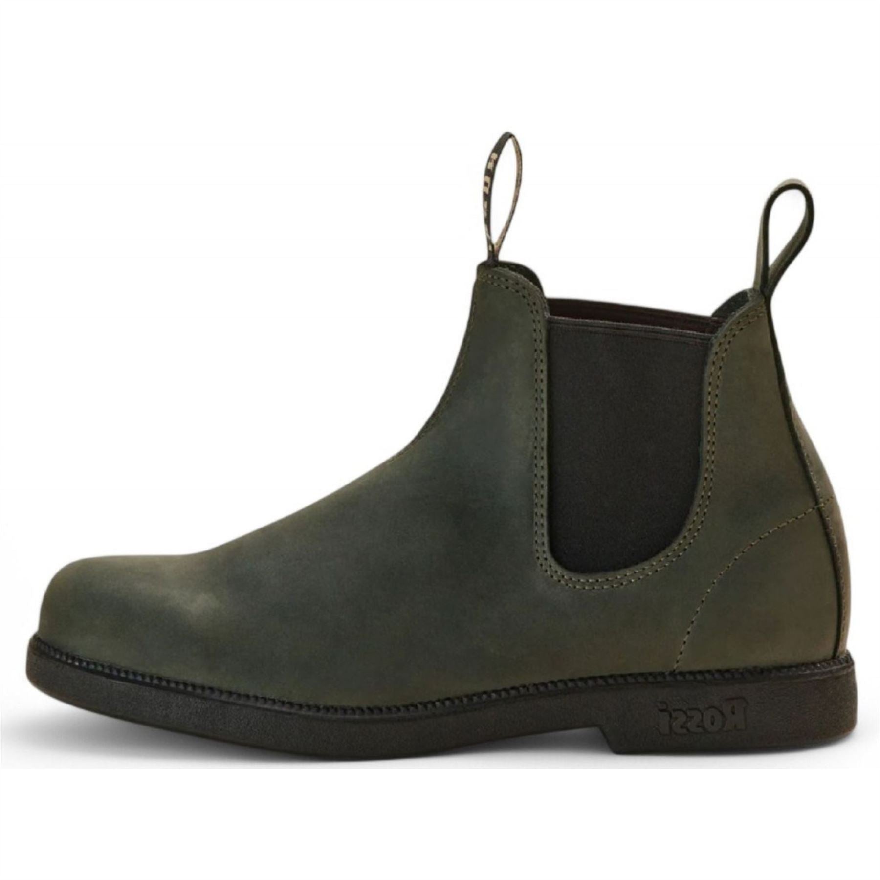 Booma 607 - Olive Green Leather Chelsea Boots