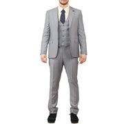 IM30 - Men's Grey 3 Piece Stitch Lapel Formal Suit