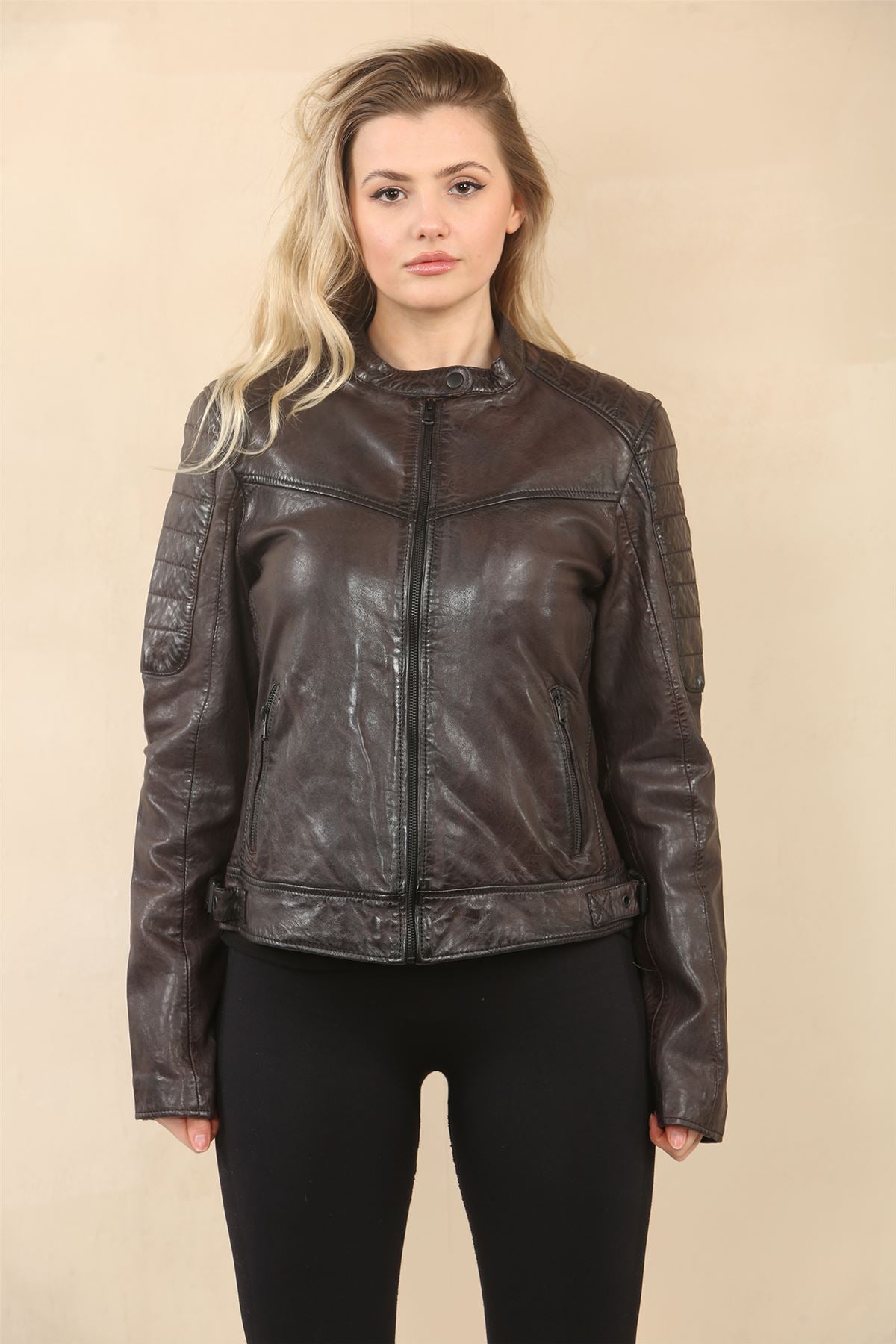 Women's Retro Quilted Leather Biker Jacket