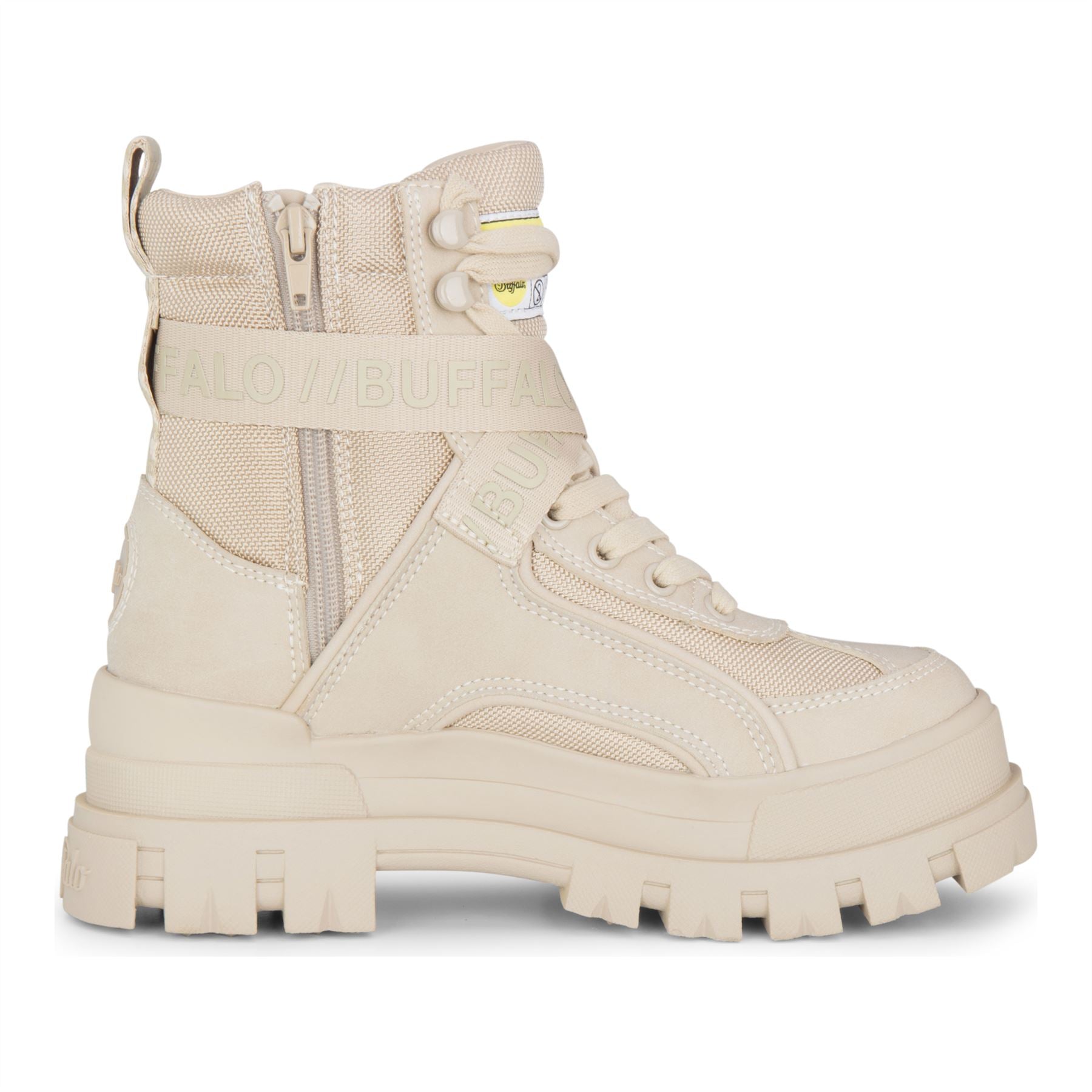 ASPHA COM1 - Women’s Beige Combat Platform Boots