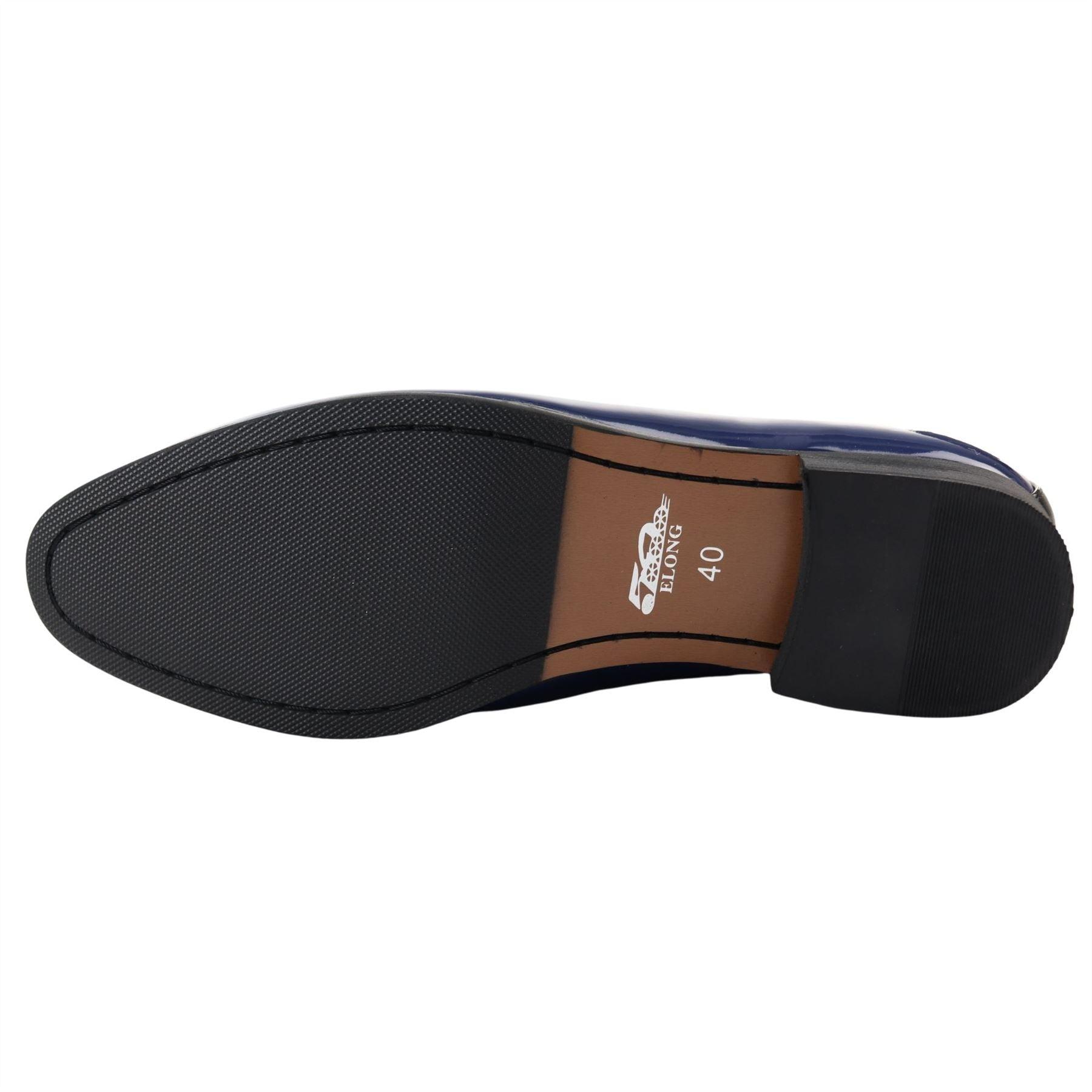 Men's Moccasin Loafers Patent Leather Lined Slip On Tassel Formal Dress Shoes - Knighthood Store