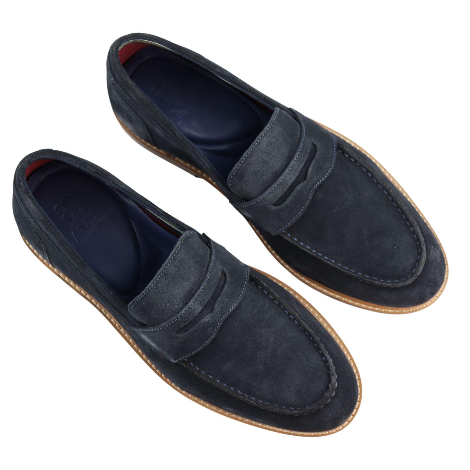 Mens Real Full Suede Slip On Loafers Boat Shoes Smart Casual Classic Comfort Fit - Knighthood Store