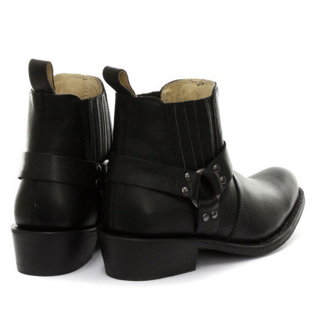 Unisex Real Leather Biker Ankle Boots Rock Punk Grinders Buckle Cowboy Riding - Knighthood Store