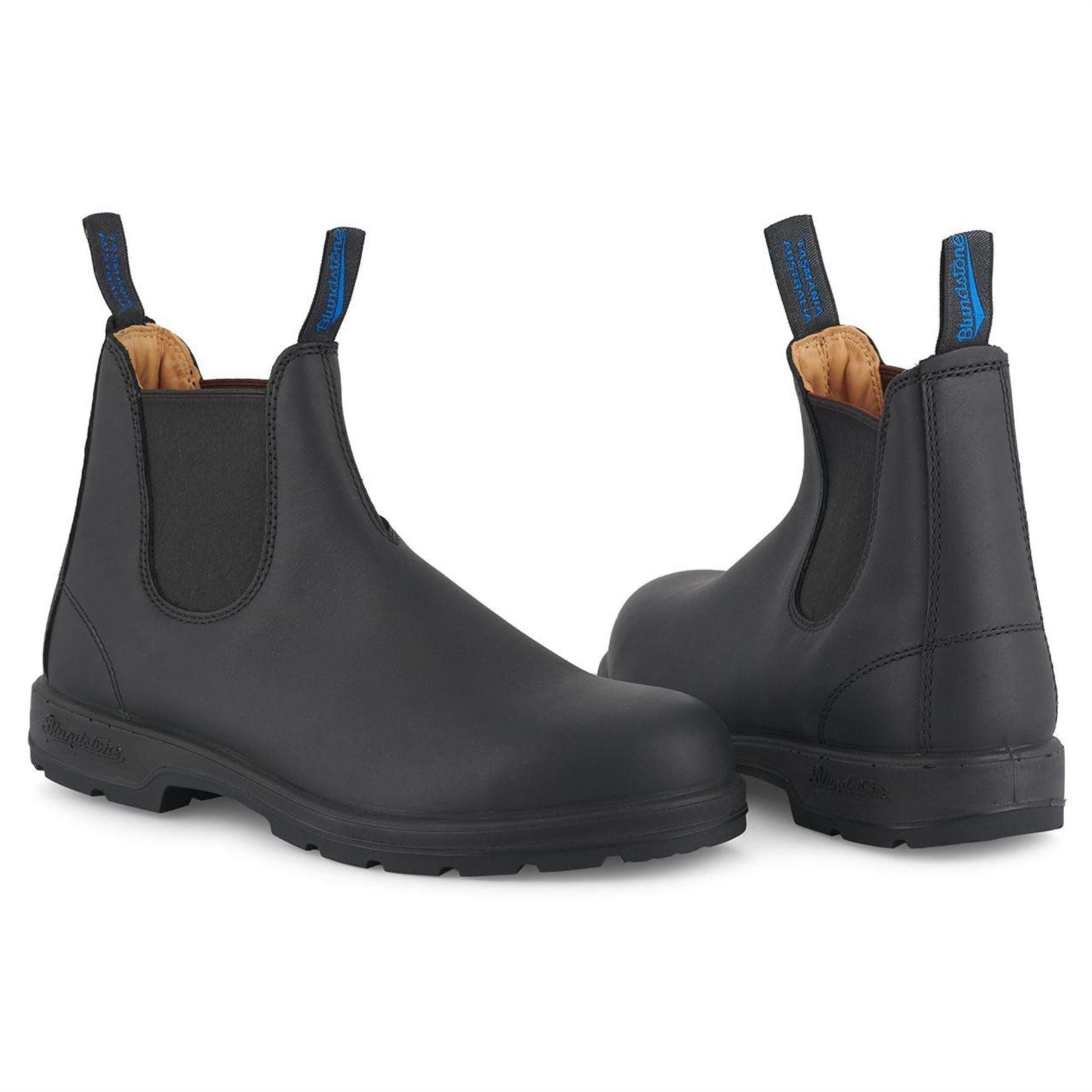 Blundstone 566 Black Thermal Leather Chelsea Boots Black Nubuck Slip On Retro - Knighthood Store