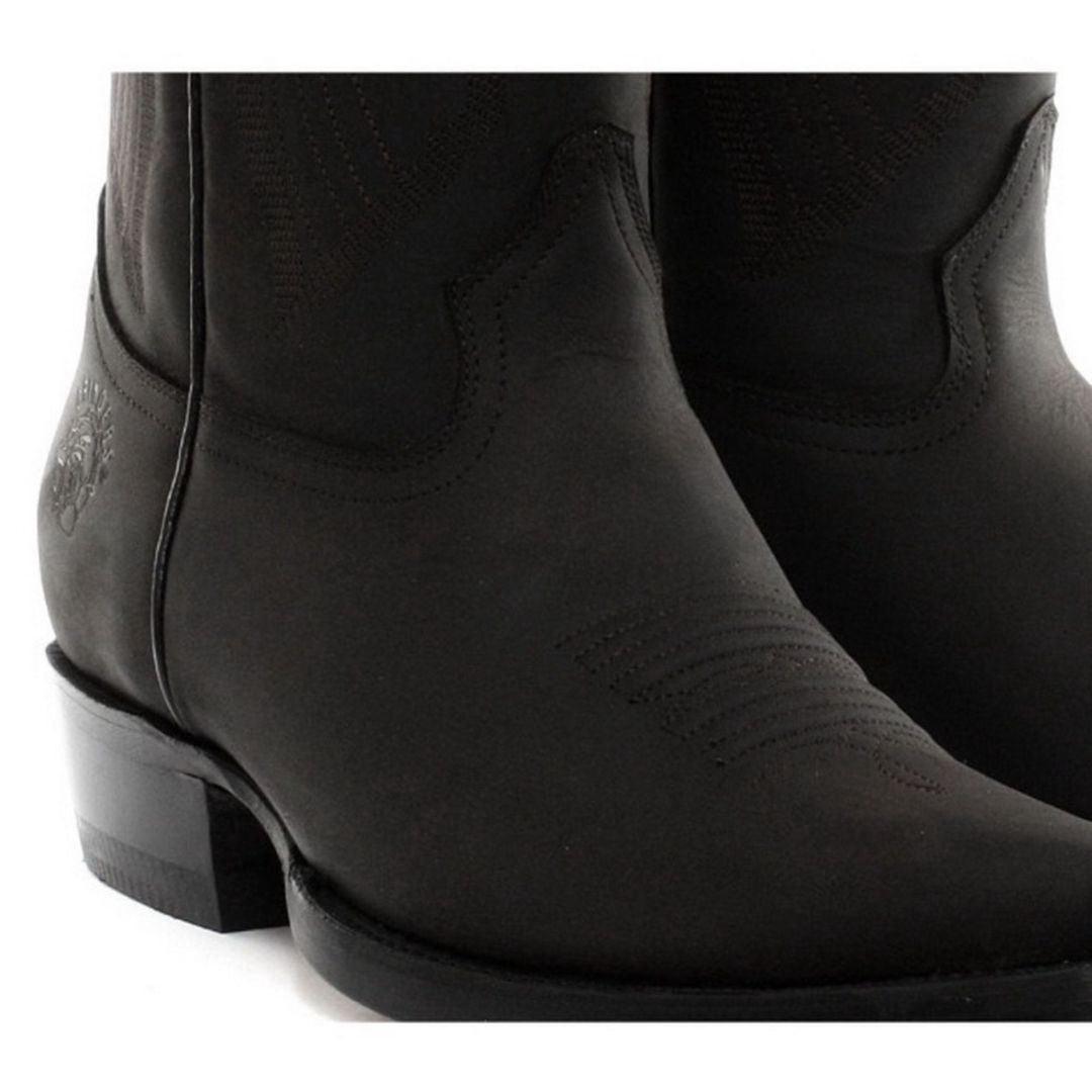 Mens Cowboy Boots Pointed Black Brown Grinders Louisiana Real Leather Western Cuban - Knighthood Store