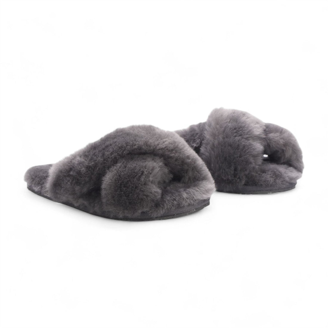 Snowbelle - Women's Genuine Sheepskin Crossover Slippers