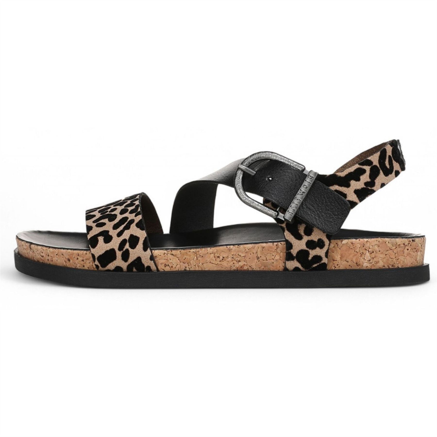 Lance - Women's Leopard Brown Footbed Flat Sandals