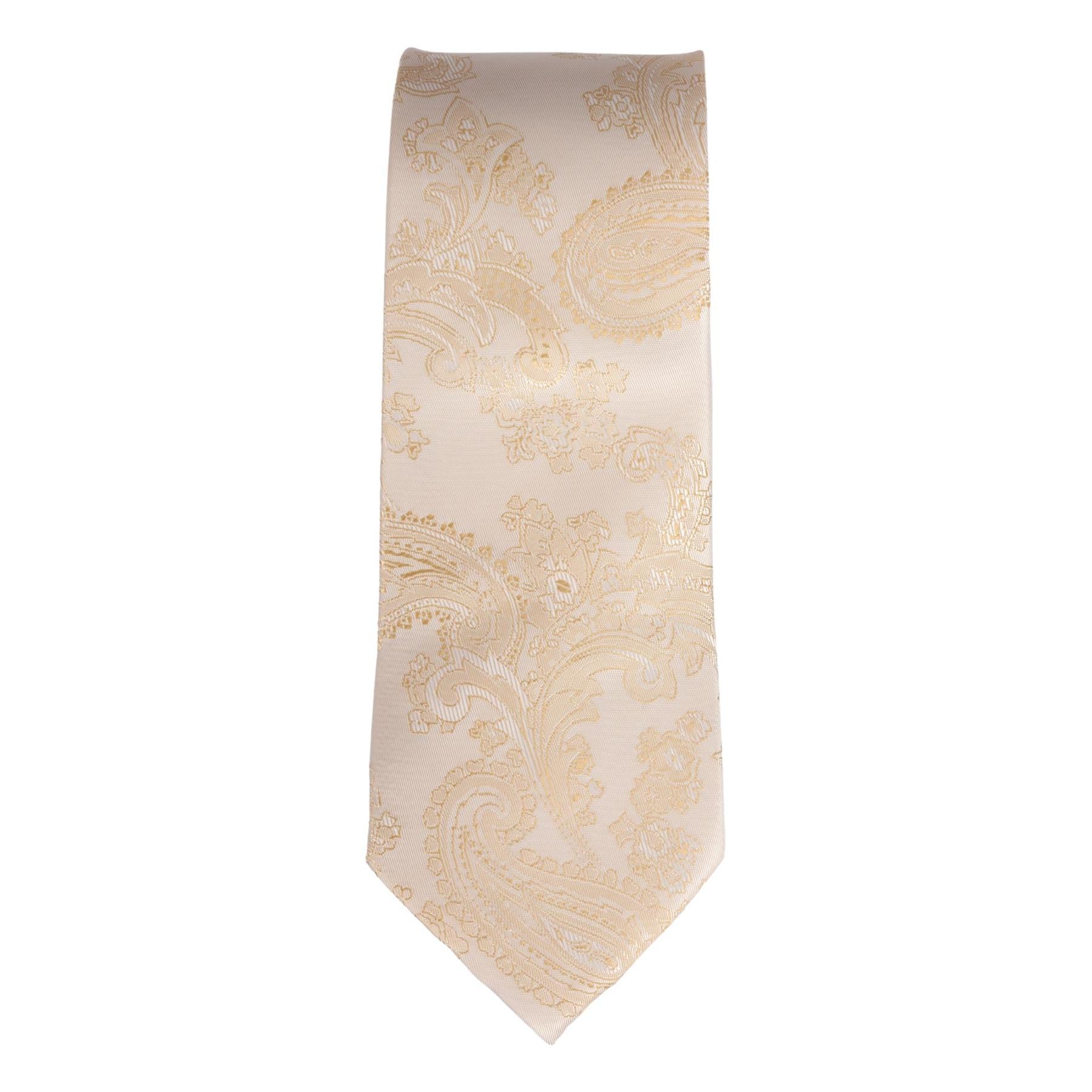 Paisley Neck Tie Gift Set Pocket Square Cuff Links Tie Floral Satin