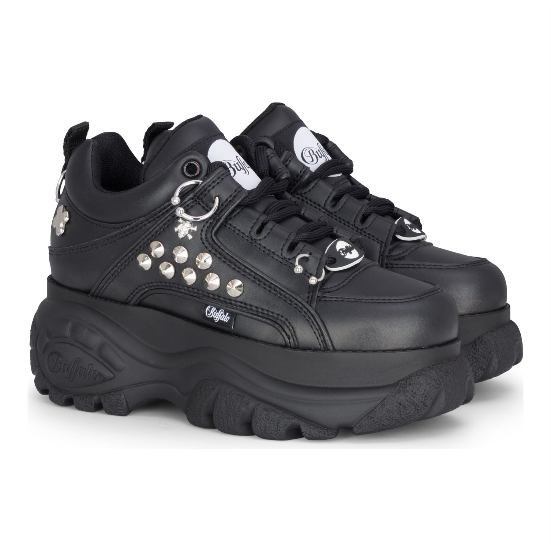 1339-14 PUNK - Women's Black Platform Studded Sneakers