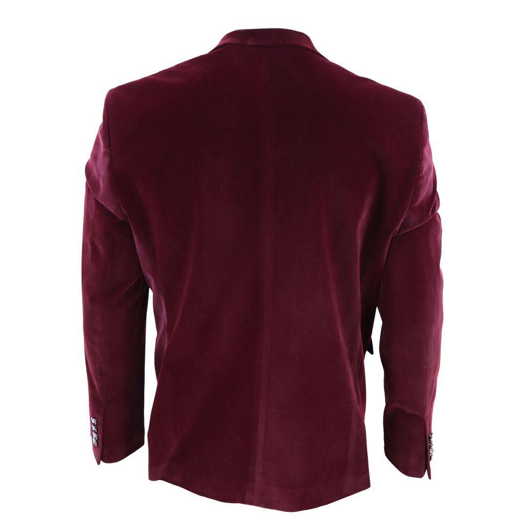Mens Velvet Blazer Suit Jacket 2 Button Dinner Smart Casual Formal Tailored Fit - Knighthood Store