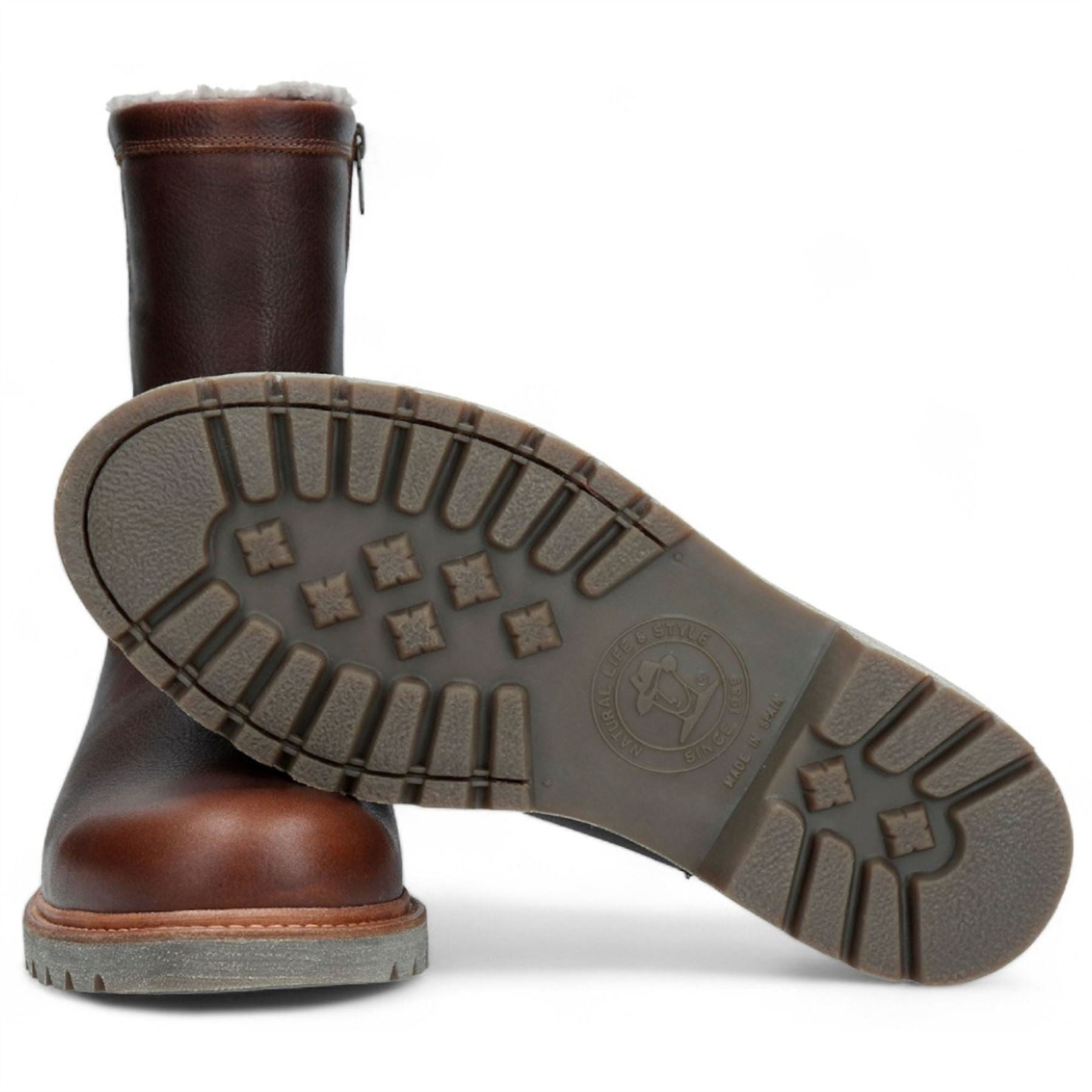 Fedro C10 - Men's Brown Waterproof Leather Biker Boots