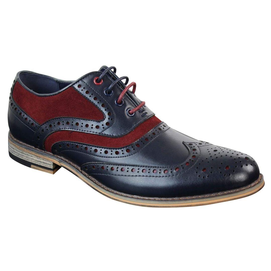 Mens Real Leather & Suede Laced Gatsby Brouges Smart Casual Designer Retro Shoes - Knighthood Store