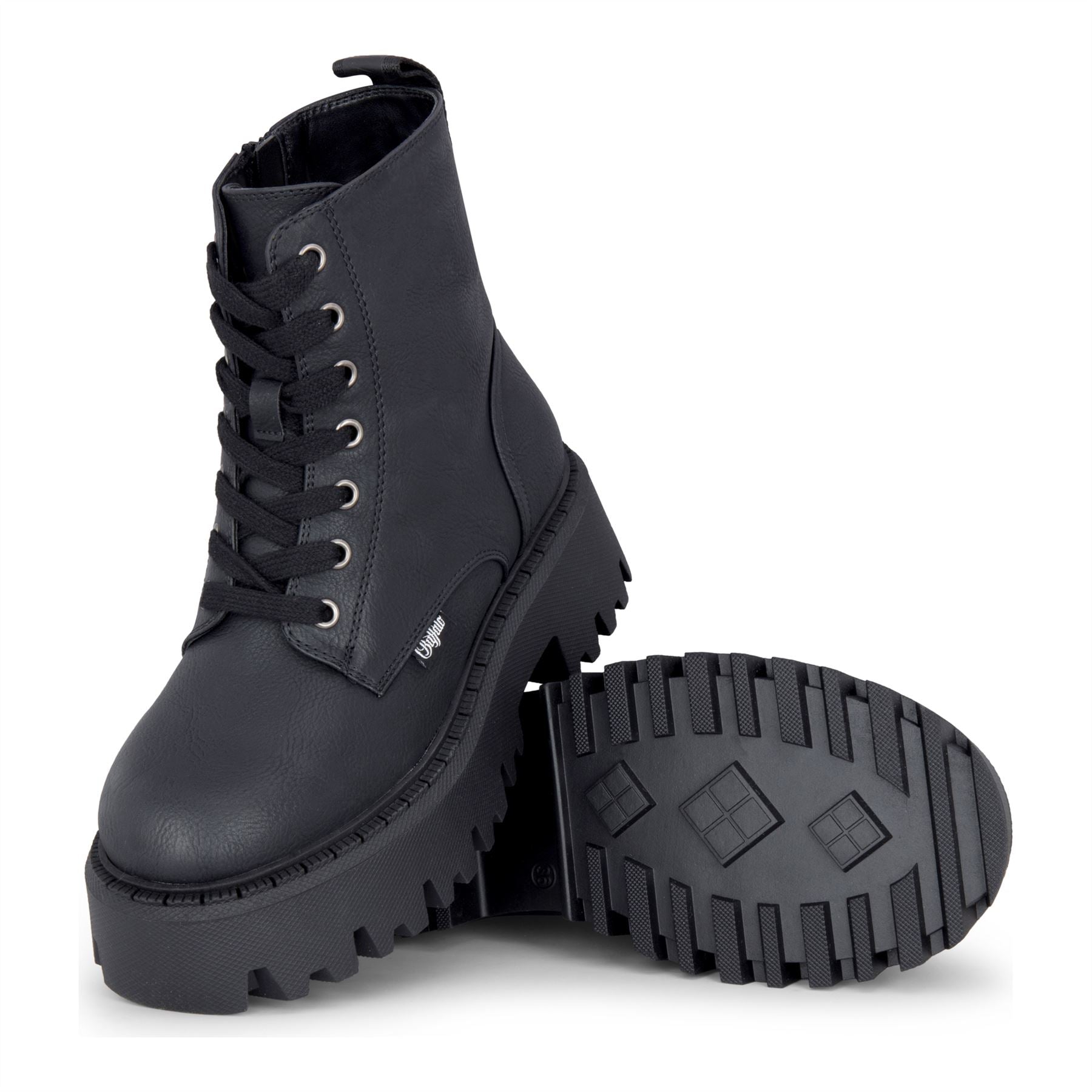 ASPEN LACE UP WARM - Women’s Black Combat Ankle Boots