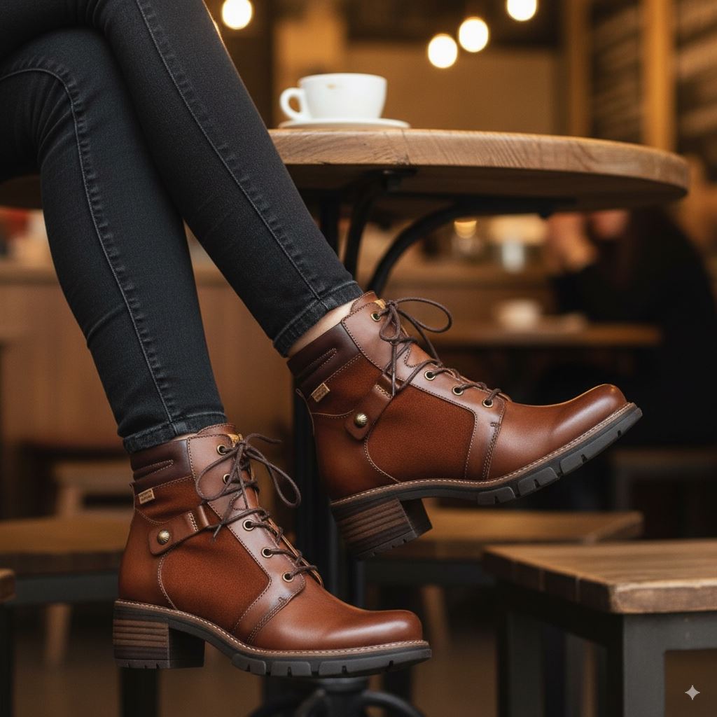 San Sebastia - Women's Cuero Brown Leather Ankle Boots