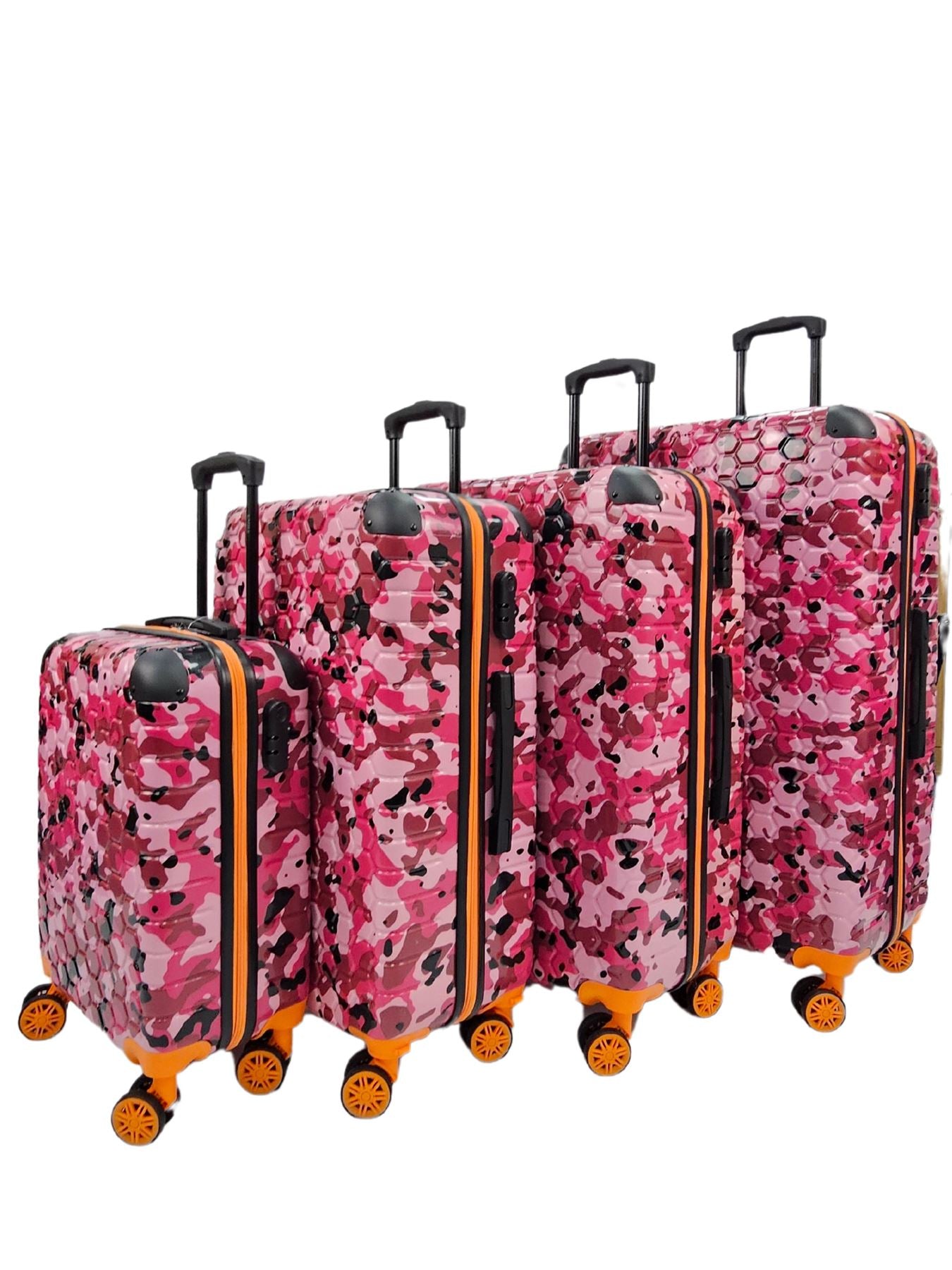 Camo Print Hard Case Shell Suitcase Carry On Cabin Check In Combination Lock
