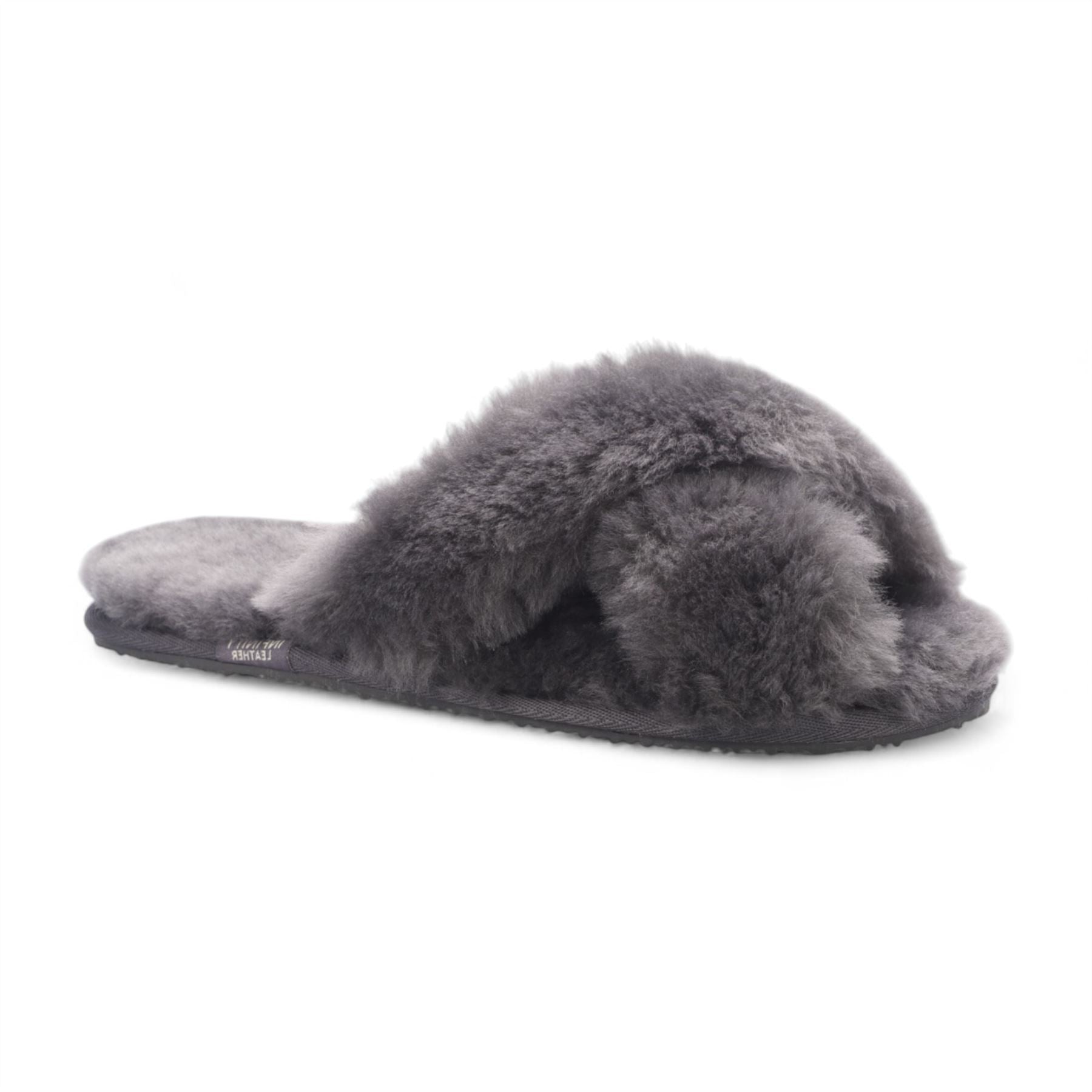Snowbelle - Women's Genuine Sheepskin Crossover Slippers