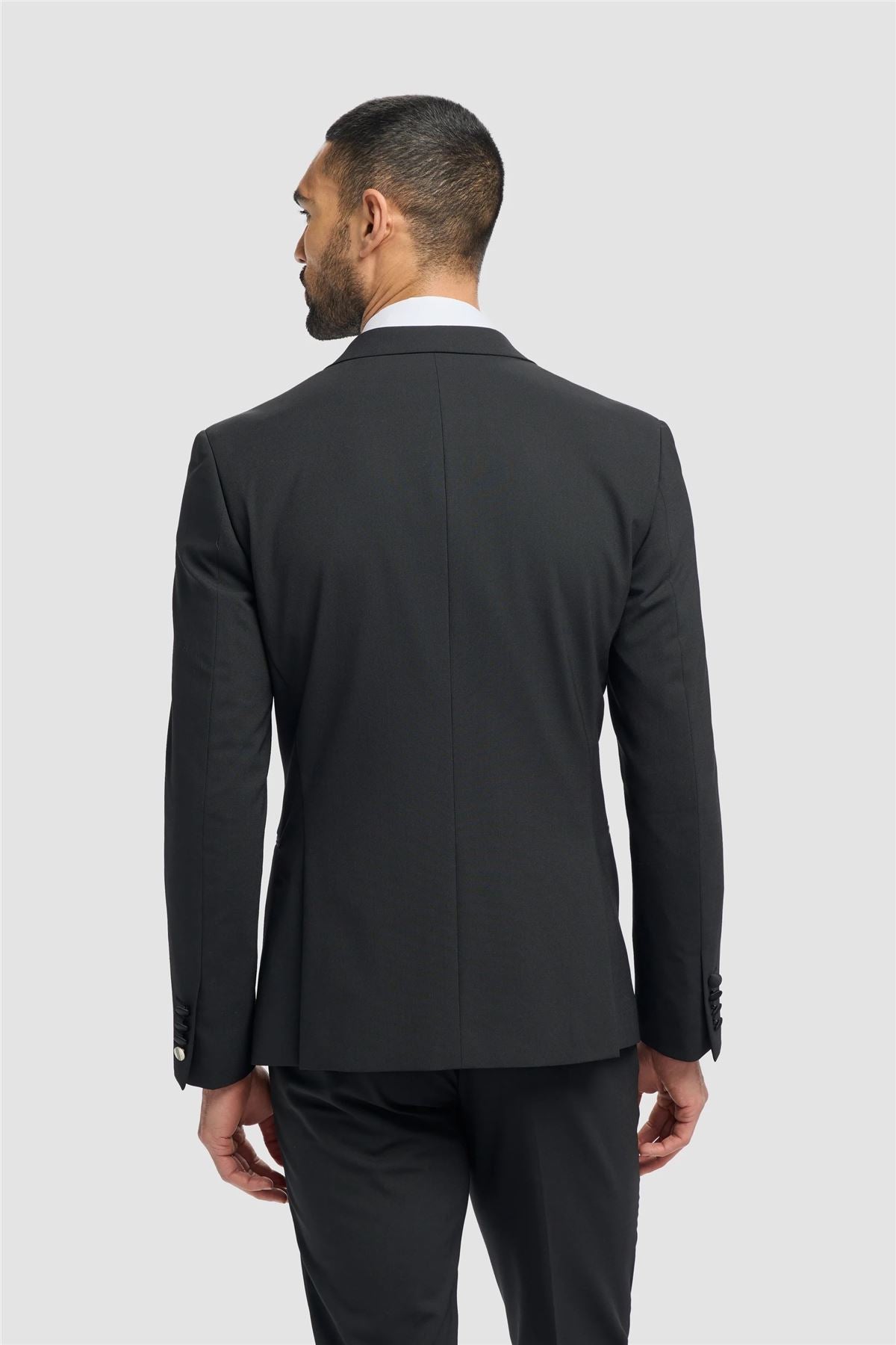 Men's Suit Black 2 Piece Double Breasted Tuxedo