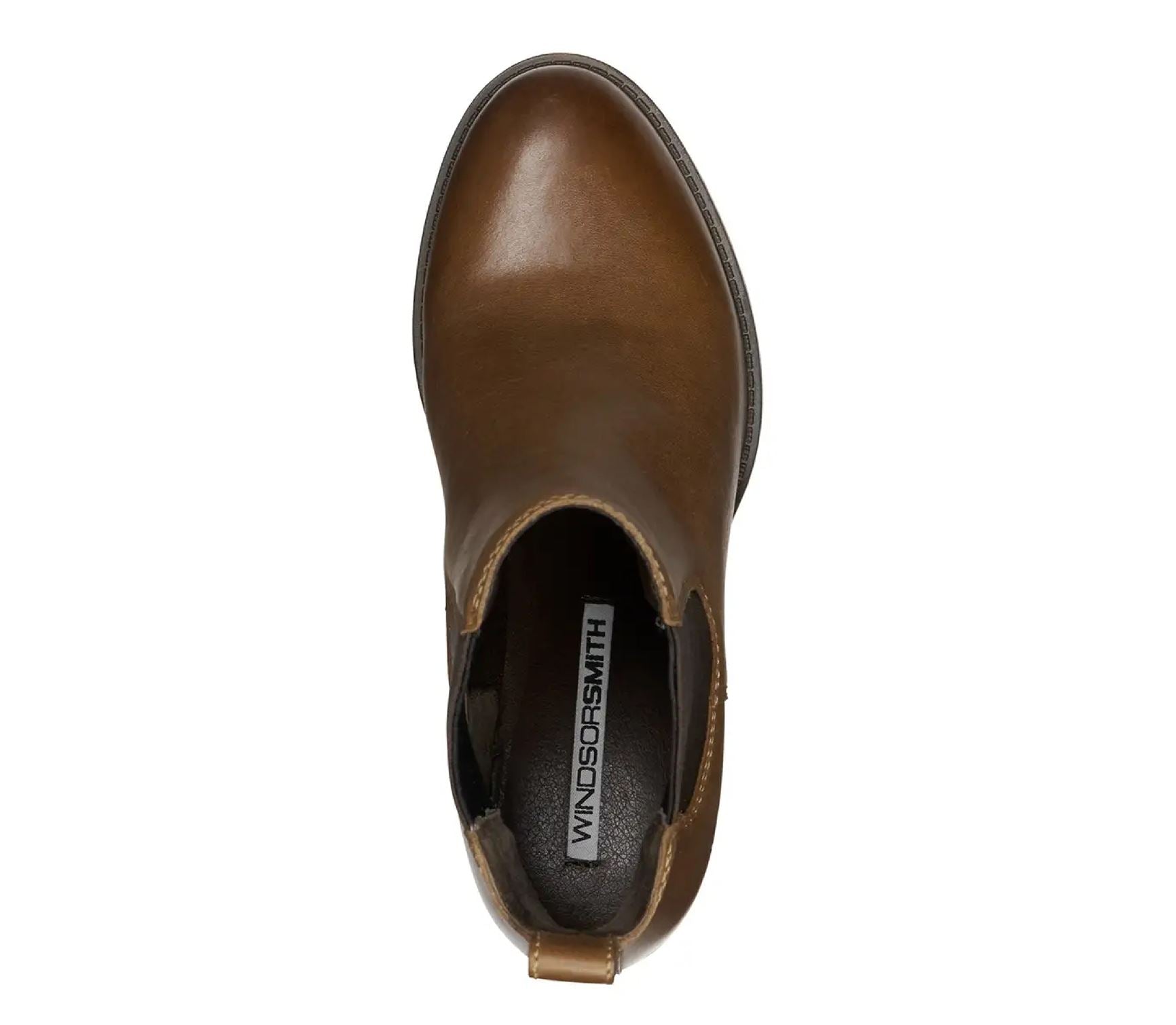 Varsity - Women's Block Heel Leather Chelsea Boots