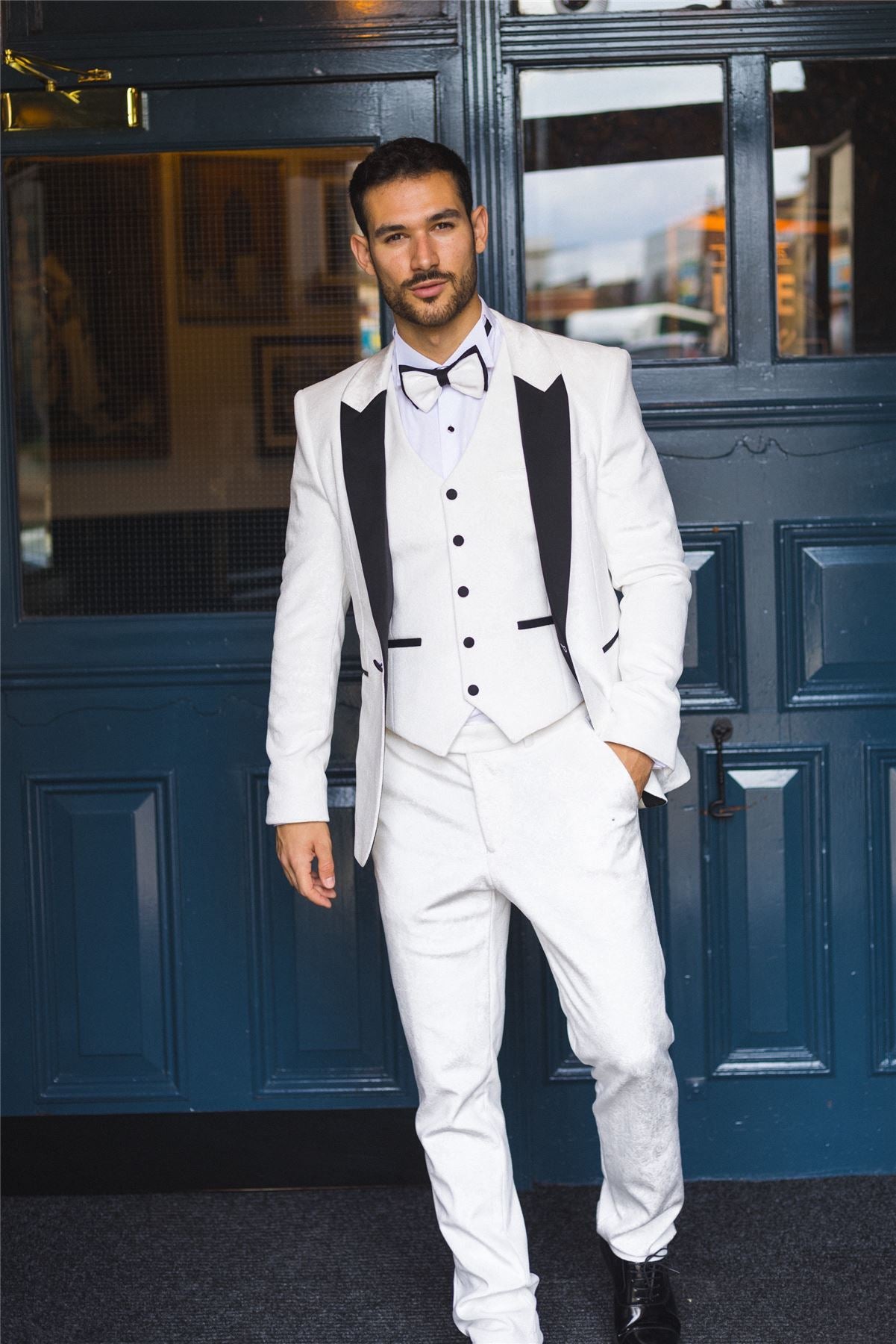 TruClothing AK-24 - Men's White 3 Piece Wedding Tuxedo Suit