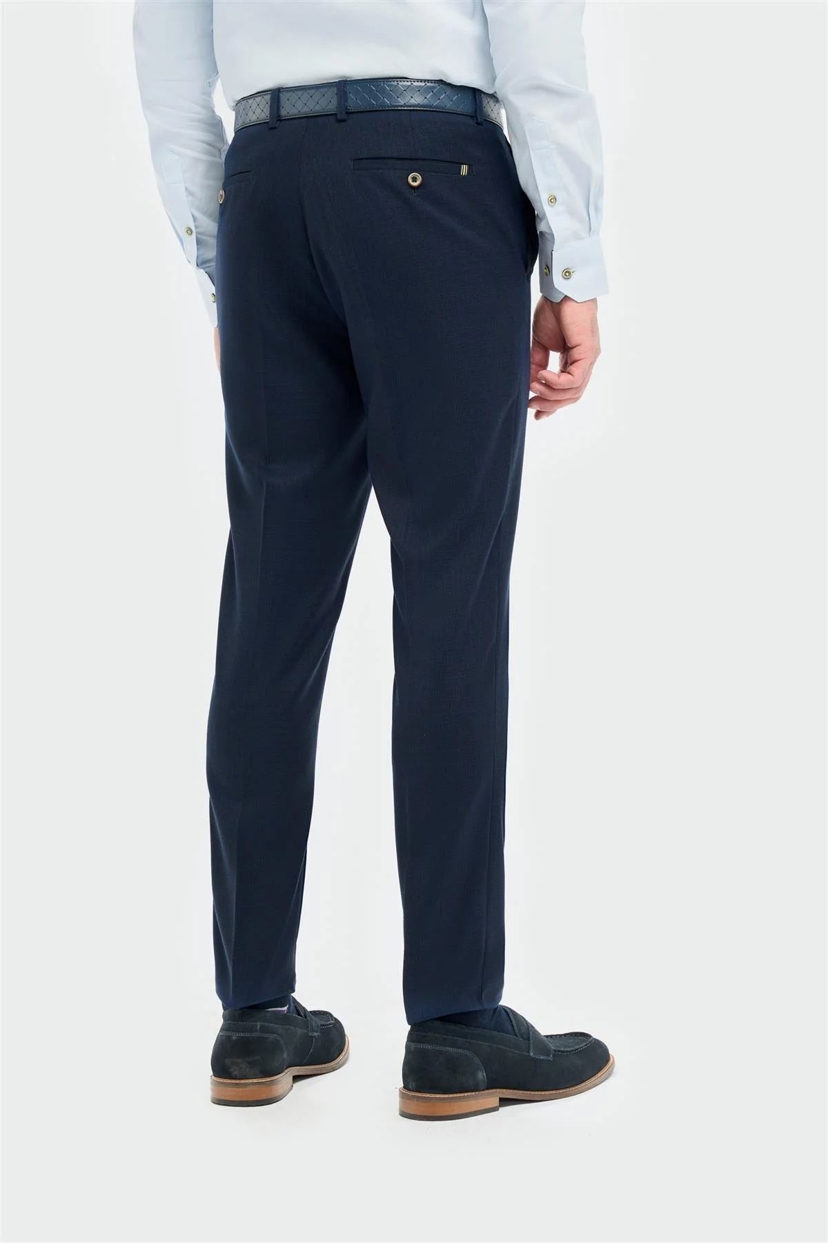 Men's Trousers Navy Tapered Summer Pants
