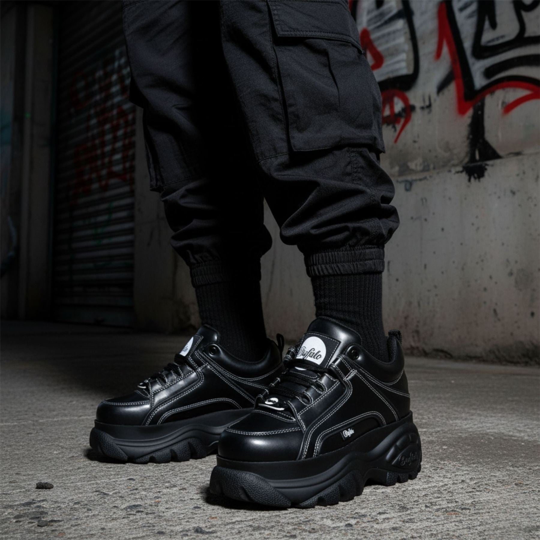 1339-14 - Women’s Black Platform Chunky Fashion Sneakers