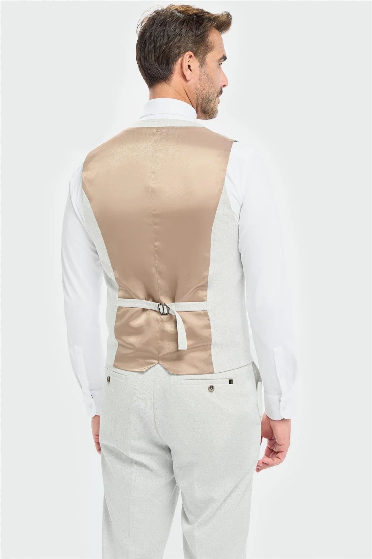 Men's Waistcoat Grey Tailored Fit Summer Vest