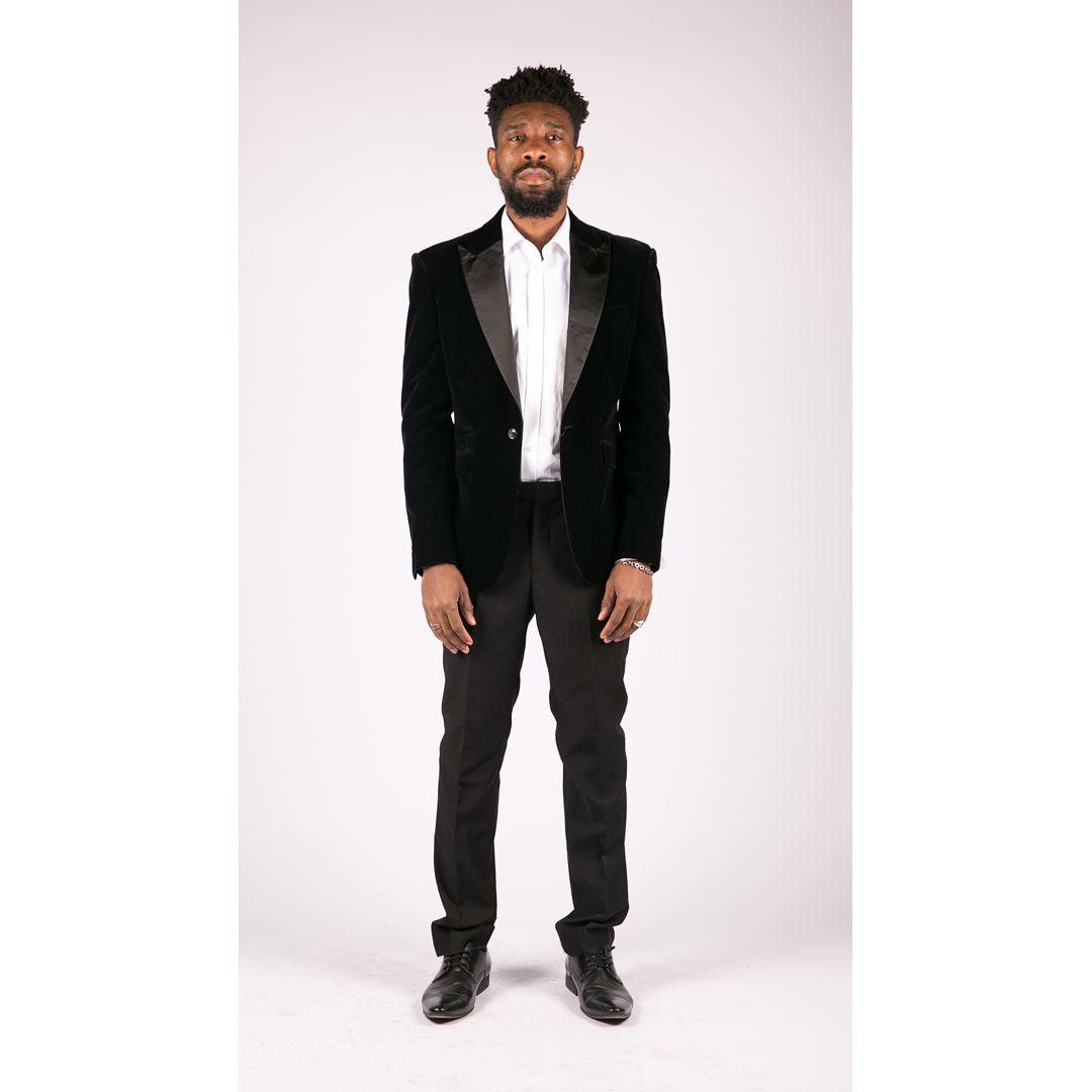 Mens Soft Velvet Black Navy 1 Button Dinner Jacket Tuxedo Blazer Smart Casual Fit - Knighthood Store