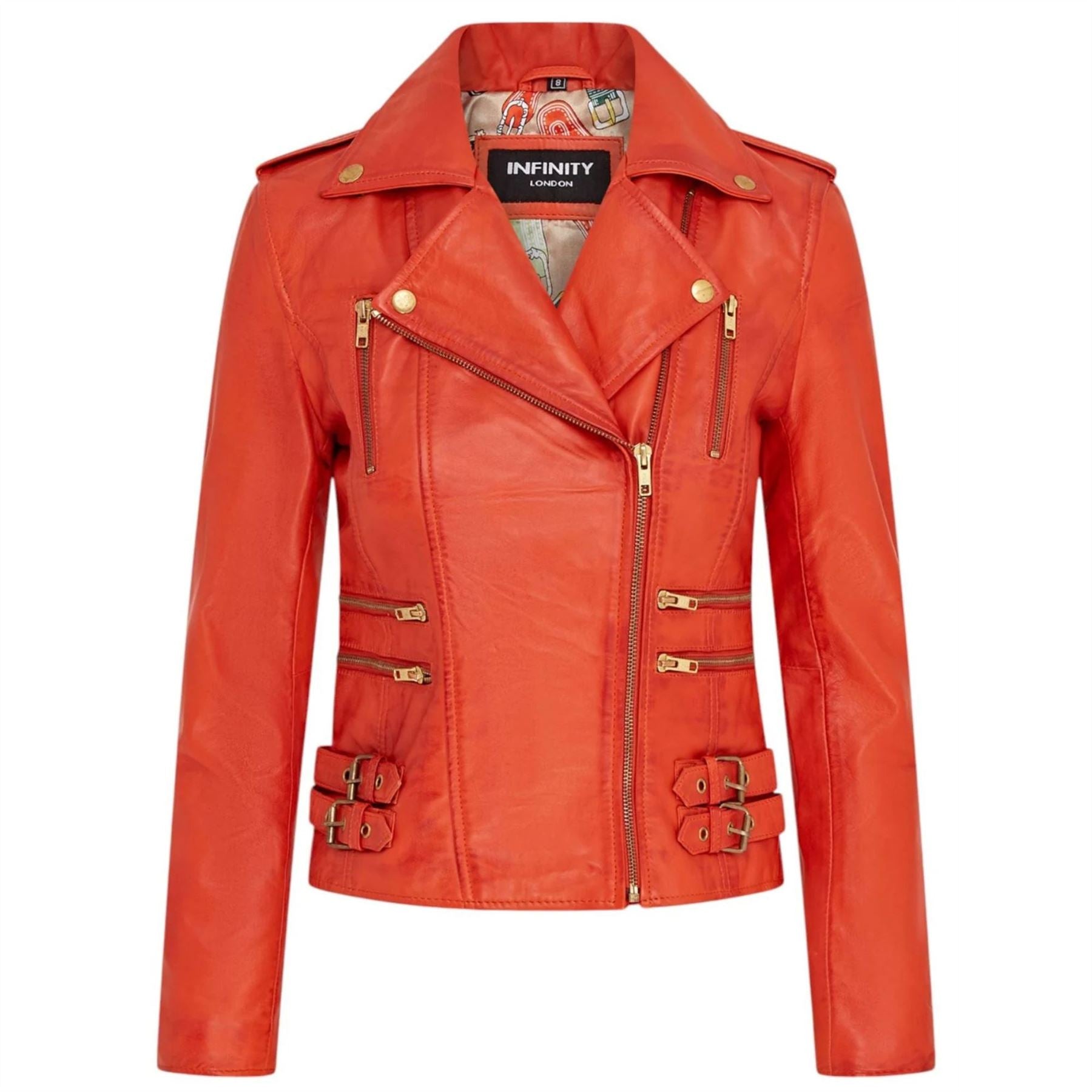Women's Real Lamb Nappa Leather Vintage Biker Jacket