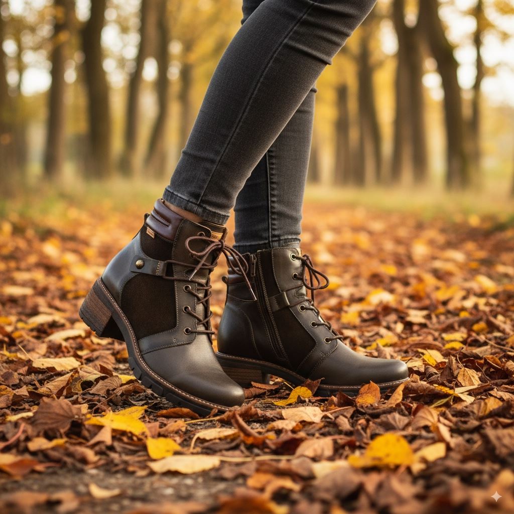 San Sebastia - Women's Forest Brown Leather Ankle Boots