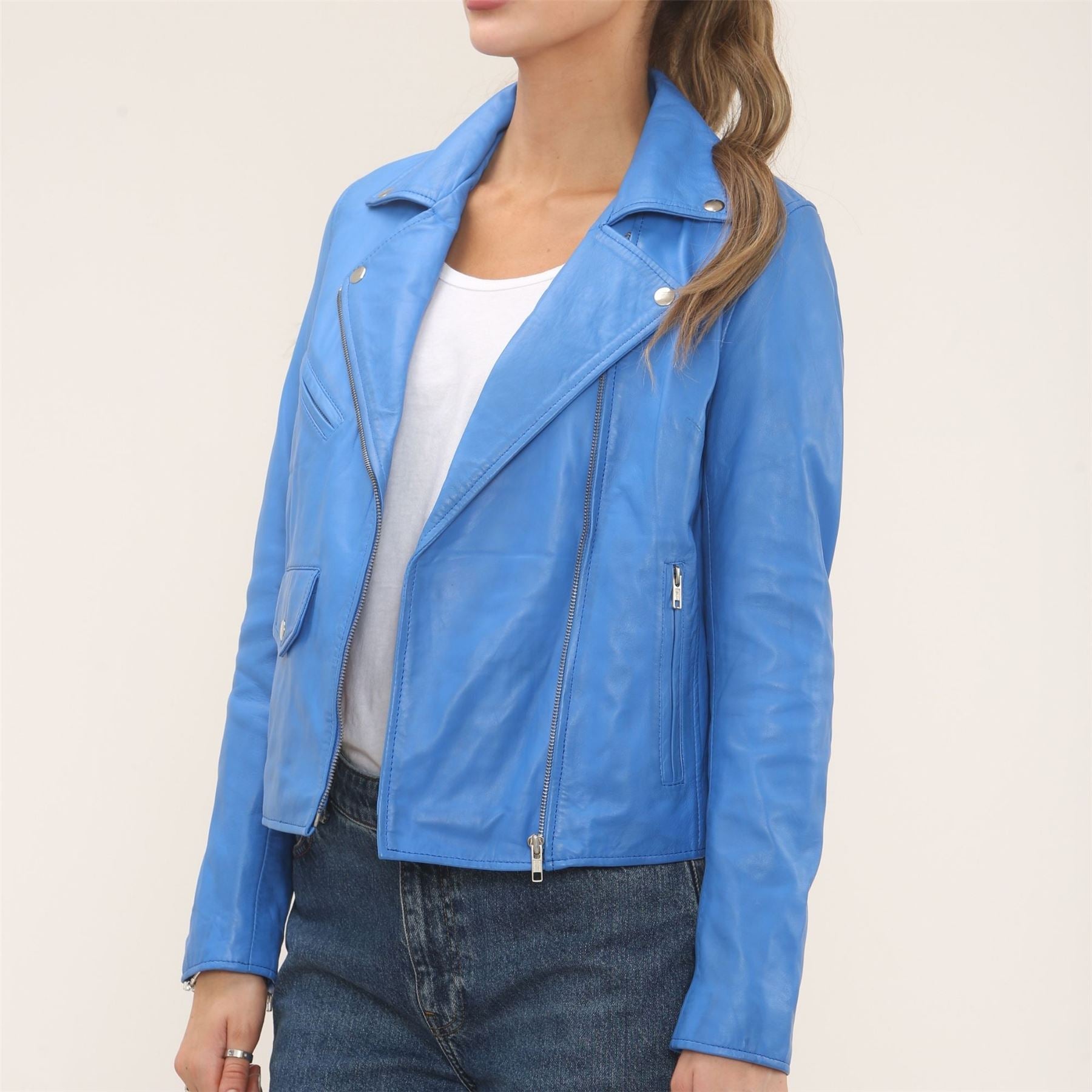 Women's Real Leather Brando Style Biker Jacket