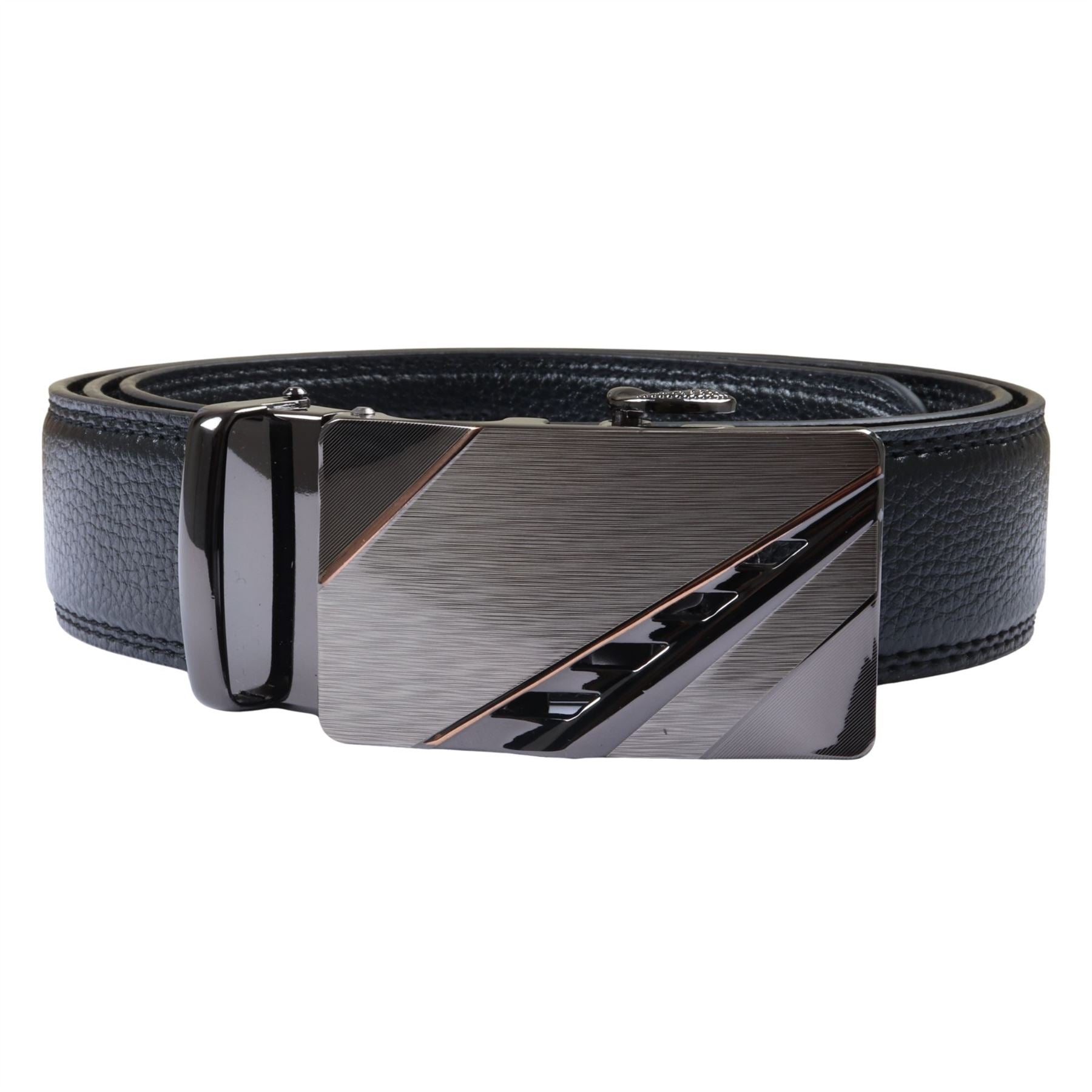 Men’s Leather Automatic Click Buckle Adjustable Ratchet Belt