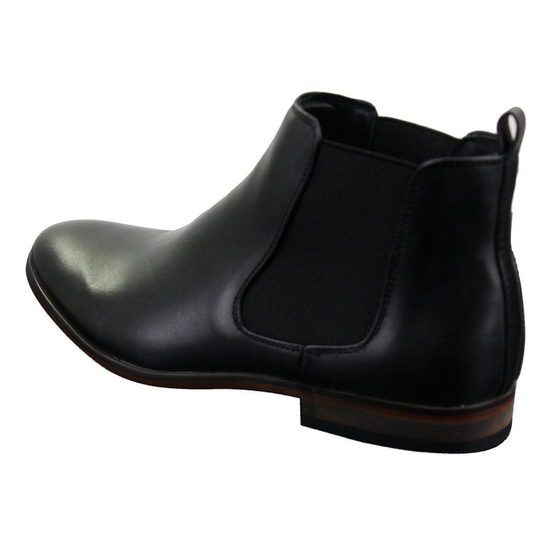 Mens Italian Leather Slip On Ankle Boots Smart Casual Desert Chelsea Dealer Brown - Knighthood Store