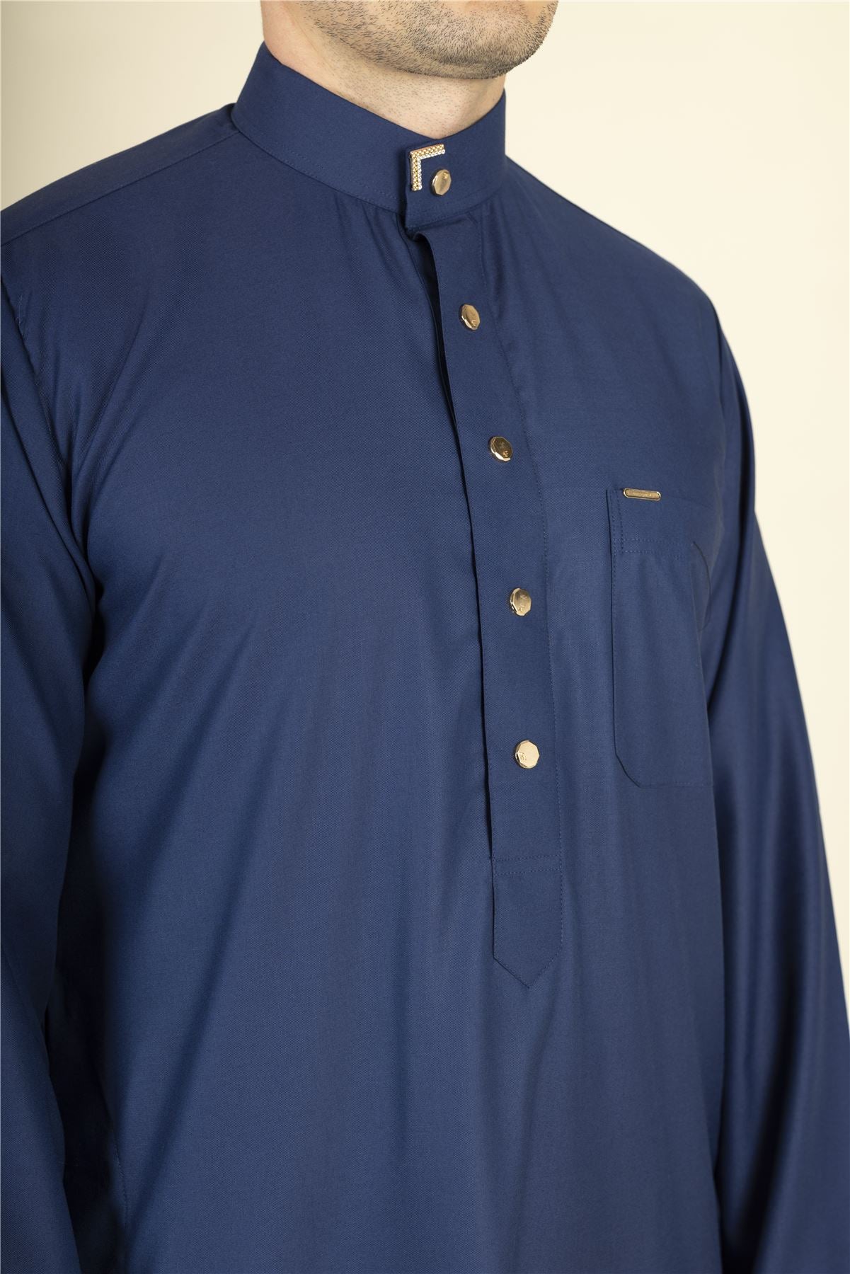 TT-005 - Men's Saudi Emirati Thobe Arab Nehru High Collar