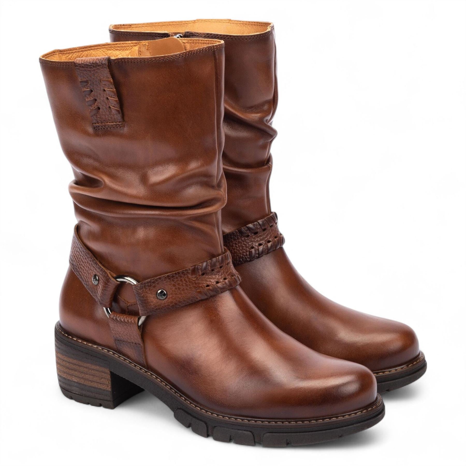San Sebastian - Women's Brown Mid-Calf Tall Ankle Boots