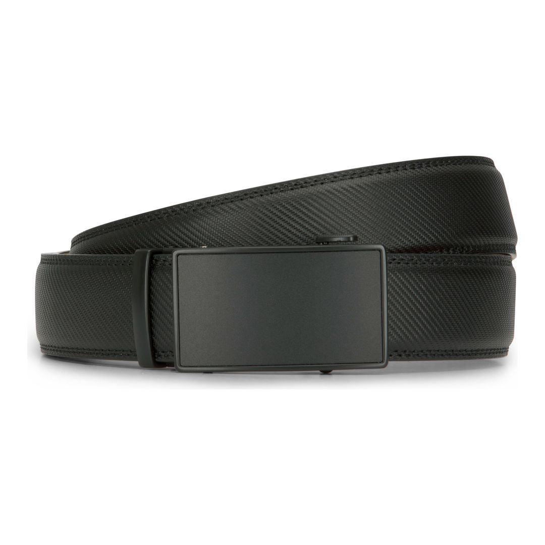 Mens Leather Belt Ratchet Trouser Jeans Dress 35MM Trim to Fit Any Size - Knighthood Store