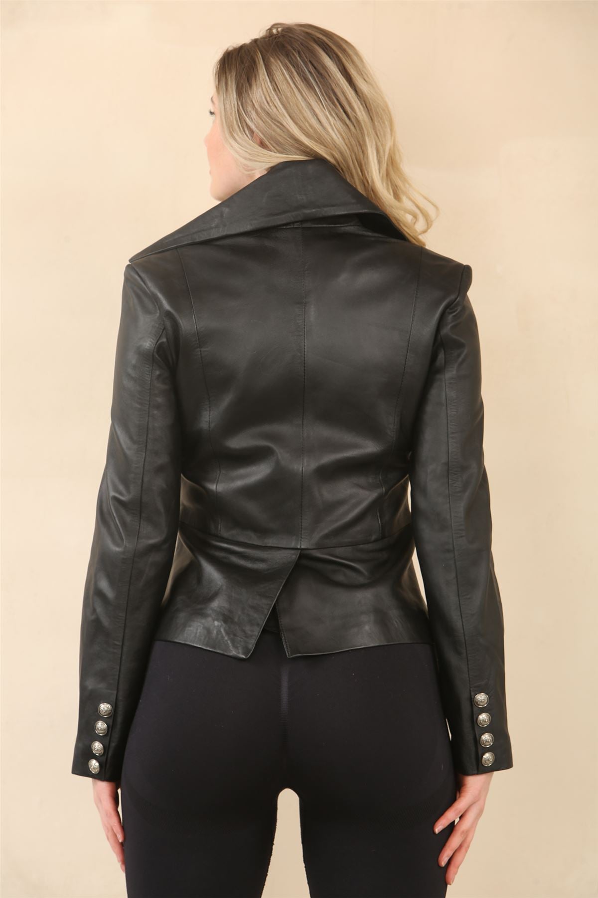 Women's Gothic Mid-Length Edwardian Leather Jacket