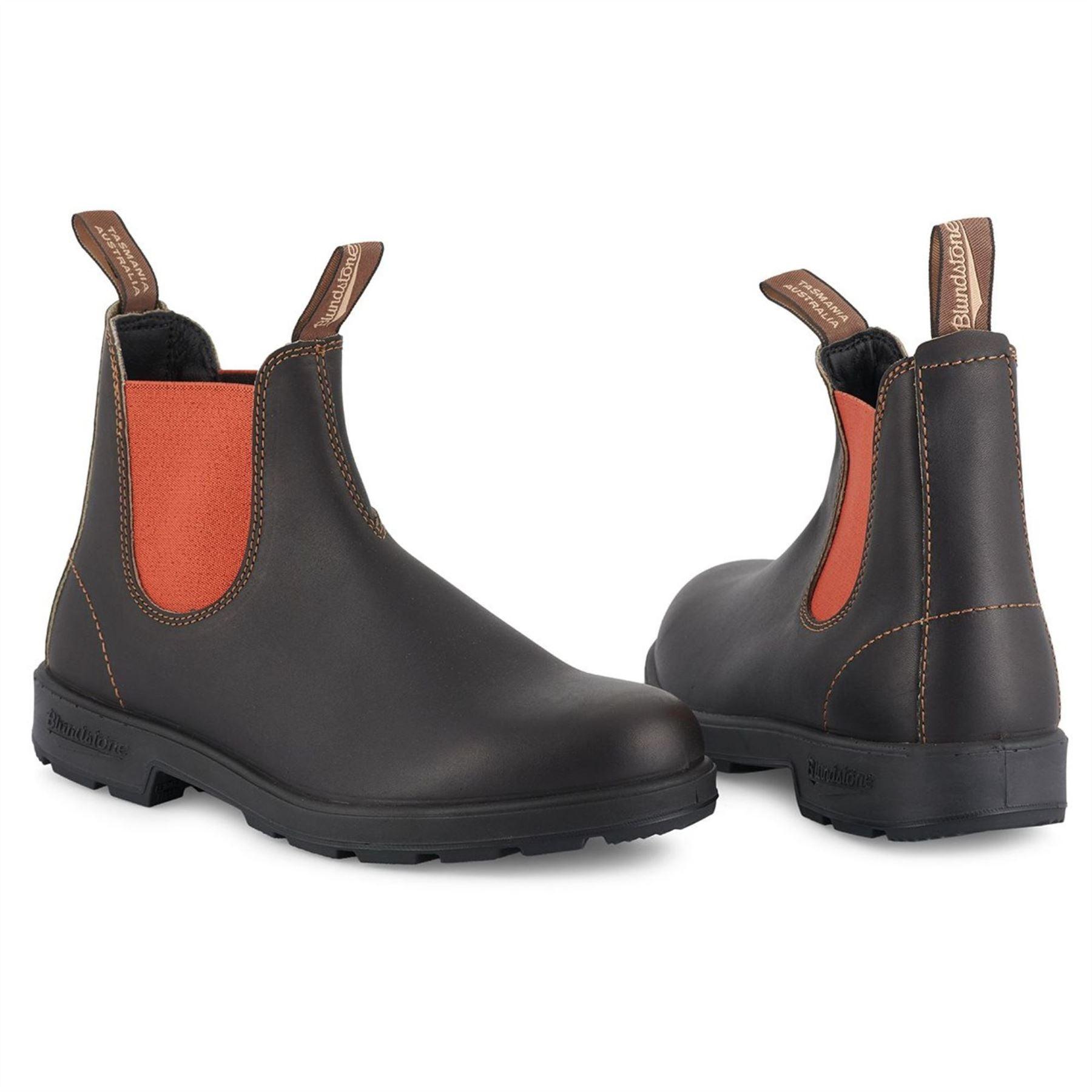 Blundstone 1918 Brown Terracotta Leather Chelsea Boots Slip On Classic Vintage - Knighthood Store