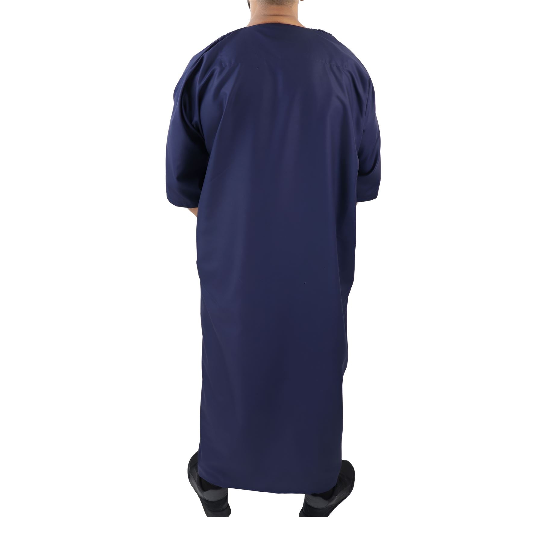 Mens Morrocan Thobe Jubba Islamic Clothing Kaftan Dubai Arabic Robe Half Short Sleeve