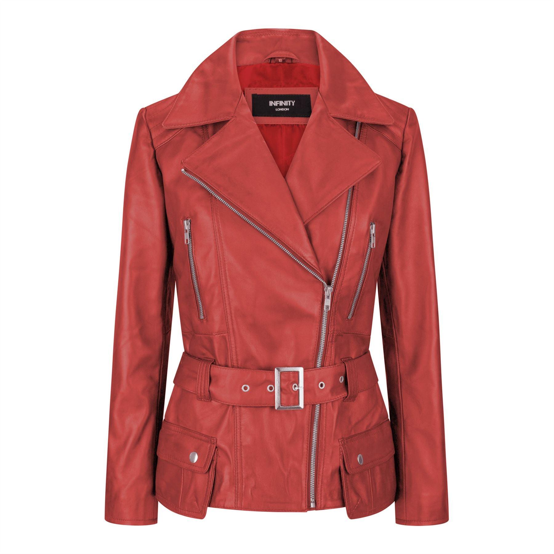 Trench Ladies Tan Black Teal Green Mid Length Designer Real Leather Jacket - Knighthood Store