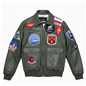 Men's Cowhide Top Gun Maverick Leather Aviator Bomber Jacket